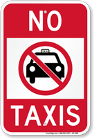 No Taxis Parking Sign