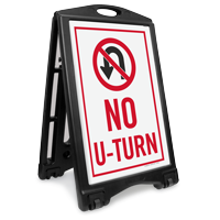 No U Turn Portable Sidewalk Sign