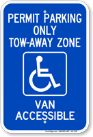 Georgia Accessible Permit Parking, Tow-Away Zone Sign