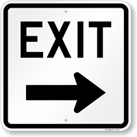 Exit (arrow) Aluminum Parking Sign