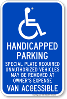 Massachusetts Disabled Parking, Van Accessible Sign