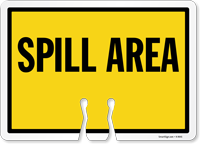 SPILL AREA Cone Top Warning Sign