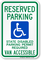 Washington Reserved Parking, Van Accessible Sign