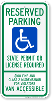 South Dakota Reserved Parking, Van Accessible Sign