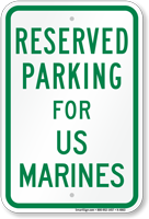 Parking Space Reserved For US Marines Sign