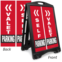 Valet Or Self Parking Sidewalk Sign