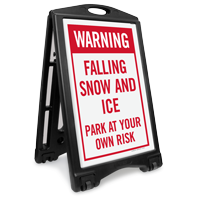 Warning Falling Snow And Ice Sidewalk Sign