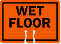 WET FLOOR Cone Top Warning Sign