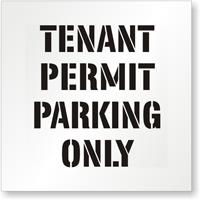 Tenant Permit Parking Only Floor Stencil