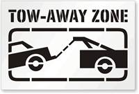 Tow Away Zone Parking Stencil