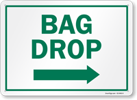 Directional Bag Drop Sign