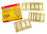 Brass Interlocking Numbers Letters Stencil Set, 92 Piece