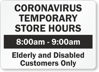 Add Your Custom Temporary Store Hours Here Sign