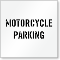 Motorcycle Parking, Parking Lot Stencil