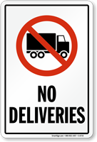 No Deliveries Truck Symbol Sign