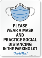 Parking Lot Social Distancing Sign