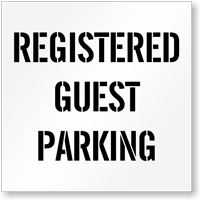 Registered Guest Parking, Parking Lot Stencil