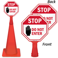 STOP: Do not enter with graphic sign
