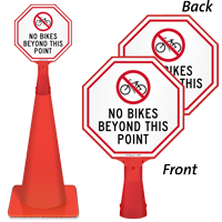 No Bikes Beyond This Point Sign