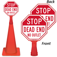 Stop, Dead End, No Outlet Sign
