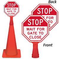 Stop, Wait For Gate To Close Sign