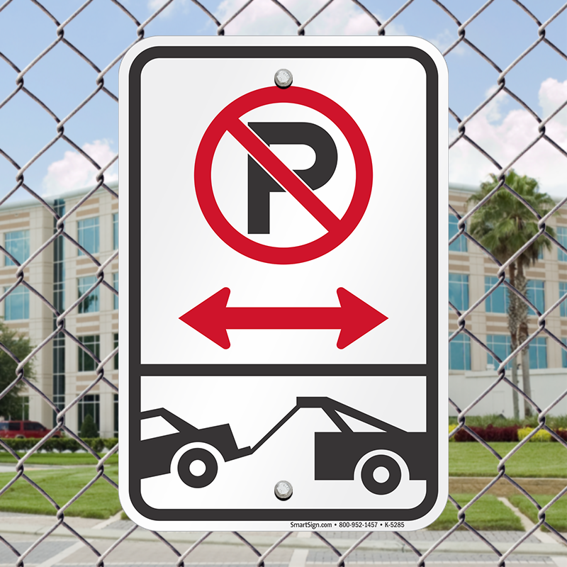 2 Pack 'Tow Away No Parking' Signs – 9x12 Caution Signs For Home, Business, Or Yard