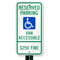 Illinois Reserved Parking, Van Accessible Signs