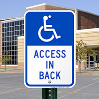 Access In Back Signs (with Graphic)