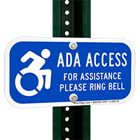 For Assistance Ring Bell, Updated ADA Access Signs