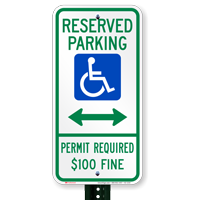 Delaware Bidirectional Reserved Accessible Parking Signs