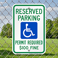 Delaware Reserved ADA Parking, Permit Required Signs