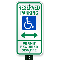 Montana Bidirectional Reserved ADA Parking Signs