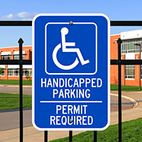 Handicapped Parking Permit Required Signs