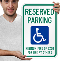 Reserved Parking Minimum Fine Signs