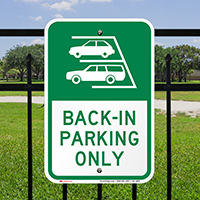 Back In Parking Only Sign