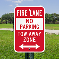 Bidirectional Fire Lane, Tow-Away Zone Signs