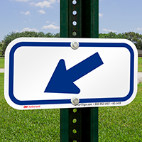Downwards Left Arrow, Supplemental Parking Signs, Blue