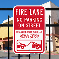 Fire Lane No Parking On Street Signs