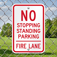 No Stopping, Standing, Parking - Fire Lane Signs