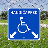 Handicapped Parking With Double Arrows Sign