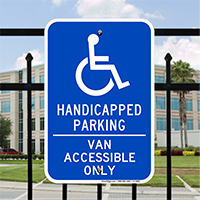 Handicapped Parking, Van Accessible Only Handicap Parking Signs