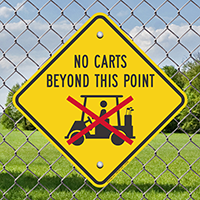 No Carts Beyond This Point Signs