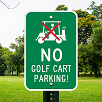 No Golf Cart Parking Signs