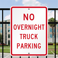 No Overnight Truck Parking Signs