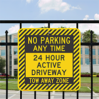 No Parking Any Time, Active Driveway Signs