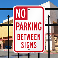 No Parking Between Sign