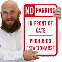 Bilingual No Parking Signs