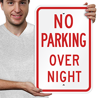 No Parking Overnight Signs
