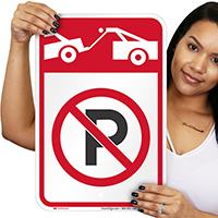 No Parking, Tow Away Zone Symbol Signs