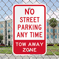 No Street Parking Any Time Signs